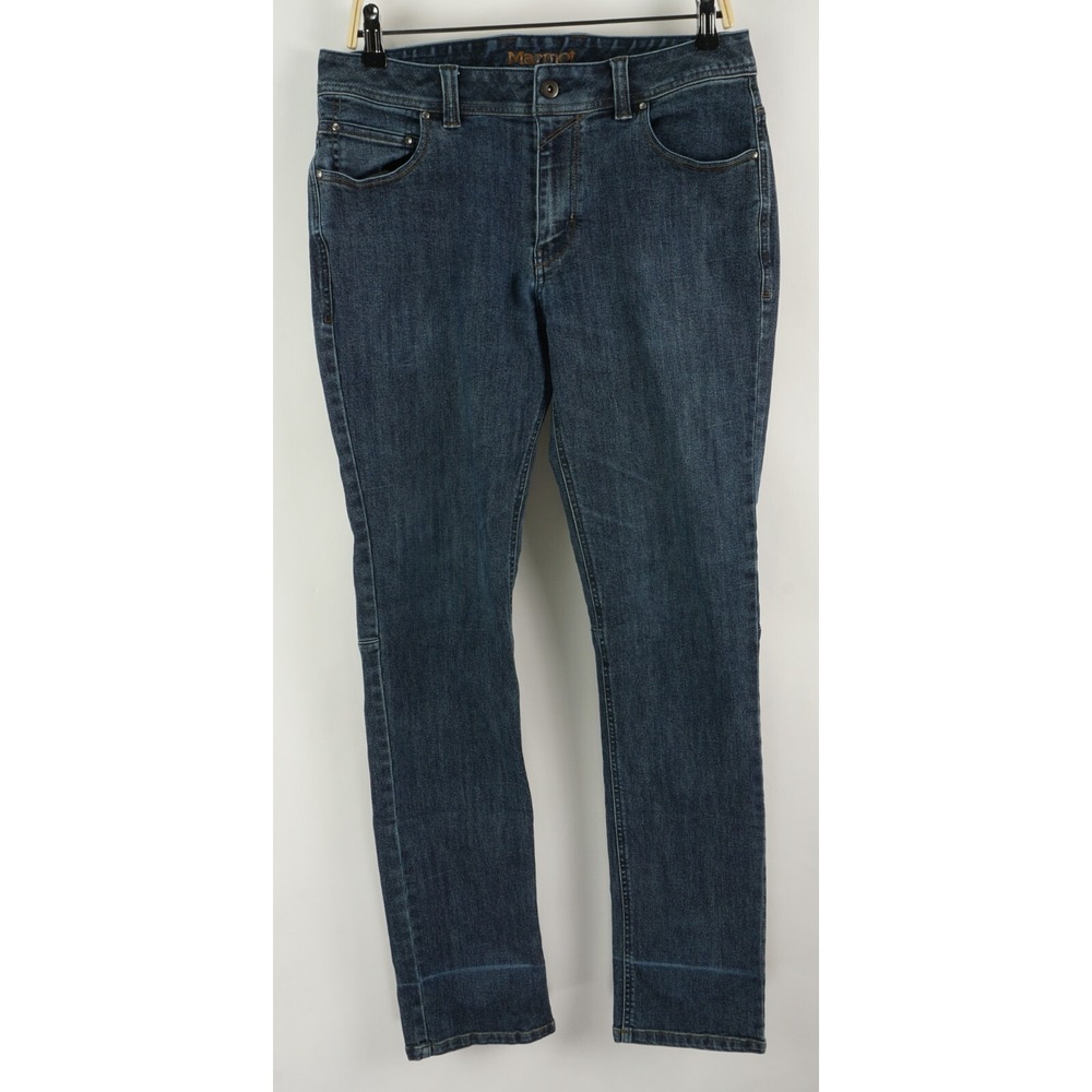 Marmot Men's 32 x 33 Slim Tapered Dark Blue Stretch Denim Five Pocket Jeans